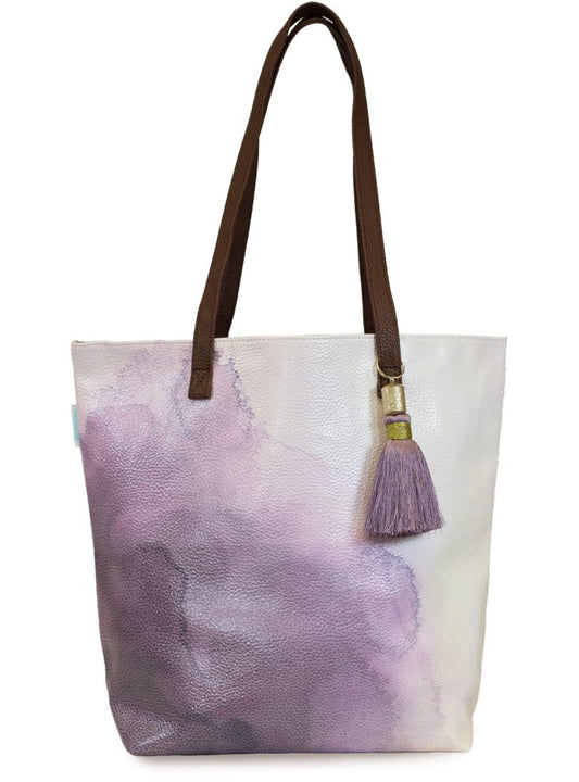 Plum Watercolor Bucket Tote